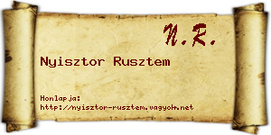 Nyisztor Rusztem névjegykártya